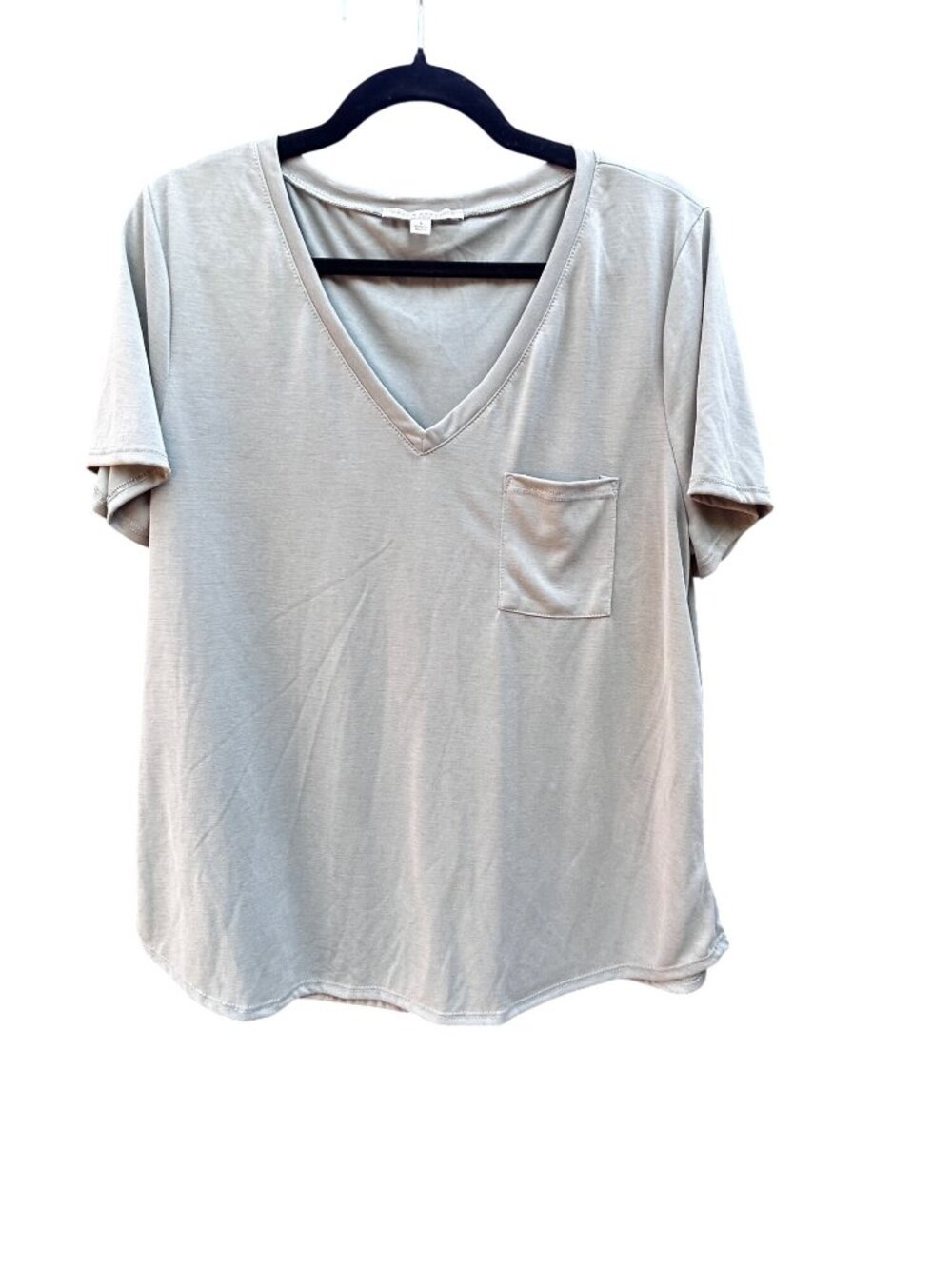 Green Envelope Los Angeles Womens Large V-Neck Pocket T-Shirt Light Sage 1952